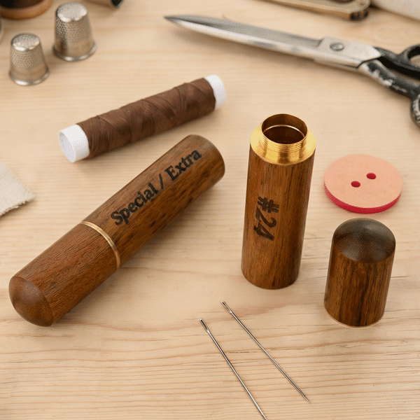 Personalised Minimalist Wooden Needle Storage Case with Engraved Name Daily Use Birthday Gift for Sewing Lovers