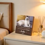 Personalized Pet Photo Wooden Photo Frame with Name Text and Year Home Desk Decor Memorial Sympathy Gift for Pet Owners Lovers