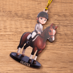 Personalised Cartoon the Horse and I Photo Acrylic Ornament with Text  Horseback Riding Birthday Gift for Horse Owners