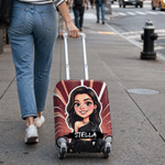 Personalized Comic Cartoon Style Photo Luggage Cover Fits 18-32 Inches Suitcase with Name Daily Use Travel Accessories Birthday Gift for Travel Lovers