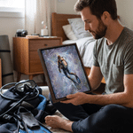 Personalized Oil Painting Style Diver Portrait Canvas Prints with Name Home Decor Ship from USA Birthday Housewarming Gift for Diving Lover Instructor