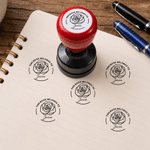 Personalized Retro Birth Flower Compact Stamp with Name and Ink Daily Use Birthday Gift for Book Lovers Readers