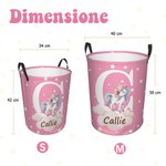 Cestino portabiancheria impermeabile personalizzato con nome cartone animato carico animale regalo di compleanno e Natale per bambini