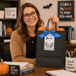 Personalised Teacher Ghost Pattern Tag with Name and Bow Ribbon Daily Use Halloween Gift for Teachers