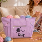 Große, individuell gestaltete, gehäkelte Cord-Tragetasche mit Motiv und Namenszug – Alltagsbegleiter und Geburtstagsgeschenk für Häkelfreundinnen, Mütter und Großmütter