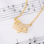 Personalised Dainty Staff Note Musical Sterling Silver Necklace with Hidden Secret Message Birthday Gift for Musician Women