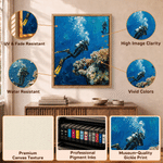 Personalized Oil Painting Style Diver Portrait Canvas Prints with Name Home Decor Ship from USA Birthday Housewarming Gift for Diving Lover Instructor