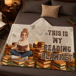 Personalised Book Themed 3D-Style Character Artwork Photo Soft Throw Hooded Blanket with Name and Text Book Club Birthday Gift for Bookworms Readers