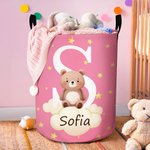 Cestino portabiancheria impermeabile personalizzato con nome cartone animato carico animale regalo di compleanno e Natale per bambini