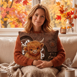 Personalised Comfortable Highland Cow Soft Cushion Cover with Name Home Decor Birthday Gift for Highland Cow Lovers Friends Kids