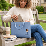 Personalised Cartoon Character PU Leather Briefcase with Name and Handle Office Accessory Graduation Appreciation Gift for Teachers