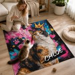 Personalized Graffiti Oil Pet Photo Soft Throw Blanket with Name Home Decor Daily Use Birthday Gift for Pet Lovers Family