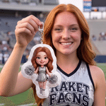 Personalised Cheerleading Cartton 3D-Style Character Artwork Plush Photo Keyring Bag Charm Birthday Anniversary Gift for Cheerleader