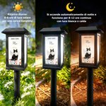 Luce solare da giardino personalizzata, con foto di animale, ali d'angelo, nome e data - Regalo commemorativo per famiglie e padroni di animali
