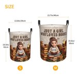 Personalized 3D-Effect Artwork Reading Character Photo Waterproof Laundry Storage Basket with Handle and Name Housewarming Birthday Gift for Women