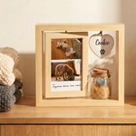 Cadre mémorial personnalisé avec 1 à 9 photos nom et texte - Décoration avec fiole à poils d'animaux - Cadeau pour les amoureux d'animaux de compagnie