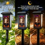 Personalised Skull Marigold Photo Solar Garden Light with Name Text and Year Garden Decor Day of the Dead Memorial Gift for Loss of Loved One