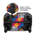 Personalized Graffiti Art Style Photo Luggage Cover Fits 18-32 Inches Suitcase with Name Daily Use Travel Birthday Gift for Travel Lovers Family