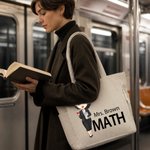 Personalized Cartoon Teacher Large Corduroy Tote Bag with Text and Subject Teacher's Day Birthday Back to School Gift for Teacher