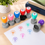 Personalized Retro Birth Flower Compact Stamp with Name and Ink Daily Use Birthday Gift for Book Lovers Readers