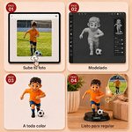 Figura 3D personalizada de futbolista con foto y nombre decoración de escritorio regalo de cumpleaños para niños y amantes del fútbol