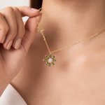 Personalized Flower Shape Birthstone Necklace with Name Daily Wear Anniversary Gift for Women Besties