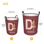 Personalised Polka Dot 3D-Style Character Artwork Photo Storage Laundry Basket with Name and Initial Children's Room Birthday Gift for Kids