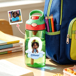 Personalized Cartoon 3D-Style Character Artwork Star Cloud 16 oz Water Bottle with Name and Initial Daily Use Birthday Gift for Boys Girls
