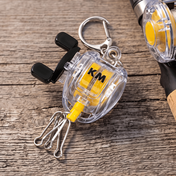 Personalised Fishing Reel Design Retractable Keyring Bag Charm with Initials Daily Use Fishing Accessory Birthday Gift for Fishing Lover