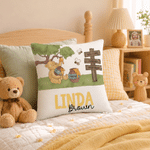 Personalized Classic Winnie the Pooh Soft Throw Pillow Cover with Name and Surname Home Decor Birthday Gift for Boys Girls