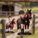 Personalised Cartoon the Horse and I Photo Acrylic Ornament with Text  Horseback Riding Birthday Gift for Horse Owners