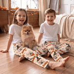 Personalized Halloween Theme Witch Hat Ghost Pumpkin Pet Face Photo Soft Pajama Pants with Name Halloween Gift for Pet Owner Lover