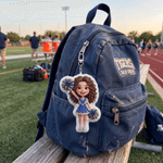 Personalised Cheerleading Cartton 3D-Style Character Artwork Plush Photo Keyring Bag Charm Birthday Anniversary Gift for Cheerleader