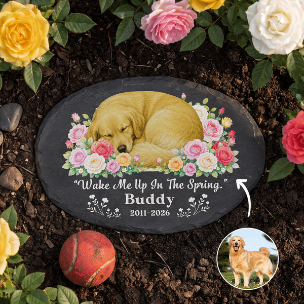 Personalized Pet Memorial Garden Stone with Name and Year Yard Decor Sympathy Gift for Pet Lovers Owners