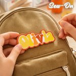 Toppa personalizzata con ricamo floreale multicolore, da applicare a caldo o da cucire: regalo per il rientro a scuola per bambini e studenti