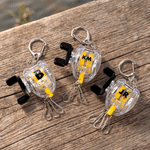 Personalised Fishing Reel Design Retractable Keyring Bag Charm with Initials Daily Use Fishing Accessory Birthday Gift for Fishing Lover