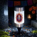 Personalized Paper-Cutting Art Photo Solar Garden Light with Name Garden Decor Day of the Dead Halloween Gift for Gardener Family Friend