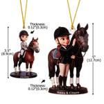 Personalised Cartoon the Horse and I Photo Acrylic Ornament with Text  Horseback Riding Birthday Gift for Horse Owners