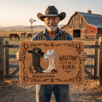 Personalized Welcome to Our Ranch Western Boots & Hat Pattern Design Doormat with Name Home Decor Housewarming Gift for Family