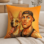 Personalised Exaggerated Comic Photo Cushion Cover with Text Home Decoration Anniversary Valentine's Day Birthday Gift for Couple Family Friends