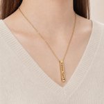 Personalized Medical Alert Bar Necklace with 1-4 Sides Text Birthday Gift for Women Patients