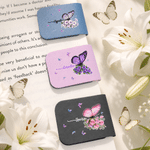 Personalised Butterfly Birth Flower Magnetic PU Leather Bookmark Clip with Name Reading Birthday Gift for Book Lovers Bookworms