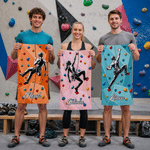Personalised Bouldering Rock Climbing Silhouette Quick Drying Sport Towel with Name and Lanyard Climbing Gym Use Birthday Gift for Men Women