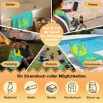 Personalisiertes Sporthandtuch mit Tennisspieler-Silhouette in großer Größe | mit Namen | schnelltrocknend | Strand und Pool | Geschenk für Tennisfans