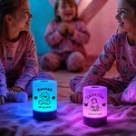 Personalisiertes Line-Art Nachtlicht mit Babytieren & Namen | Dimmbar | 15h Akku | Kinderzimmer Deko | Tauf- & Geburtstagsgeschenk für Kinder & Babys