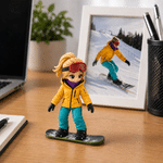 Personalized 3D Printed Snowboard Statue from Photo Unique Sports Keepsake Gift for Sports Ski Lovers