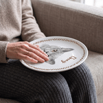 Personalized Watercolor Cartoon Pet Photo Ceramic Platter with Name Christmas Pet Party Anniversary Gift for Pet Lovers