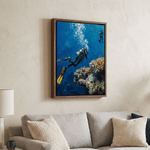 Personalized Oil Painting Style Diver Portrait Canvas Prints with Name Home Decor Ship from USA Birthday Housewarming Gift for Diving Lover Instructor