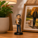 Personalized 3D Cartoon Character Photo Figurine Ornament with Name Desktop Decoration Birthday Anniversary Gift for Pet Parents Family