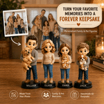 Personalized 3D Cartoon Character Photo Figurine Ornament with Name Desktop Decoration Birthday Anniversary Gift for Pet Parents Family